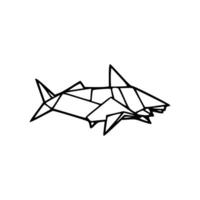 A black and white drawing of a shark vector