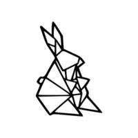 A black and white drawing of a rabbit vector