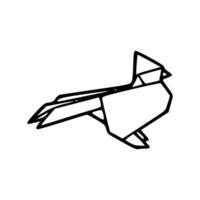 A bird origami is drawn in a simple style vector