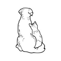 Dog and cat coloring pages vector