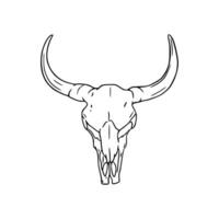 A bull skull with horns on a white background vector