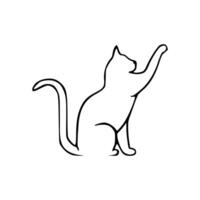 A cat is standing up and reaching for something vector
