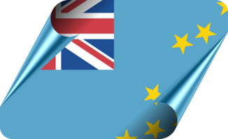 Tuvalu Flag with Modern Folded Paper Effect png