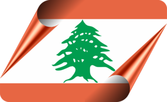 Lebanon Flag with Modern Folded Paper Effect png