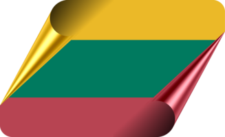 Lithuania Flag with Modern Folded Paper Effect png