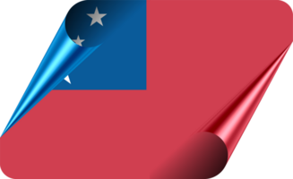 Samoa Flag with Modern Folded Paper Effect png