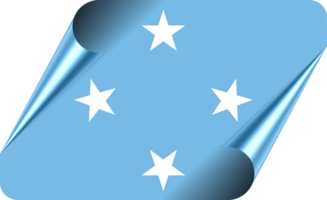 Micronesia Flag with Modern Folded Paper Effect png