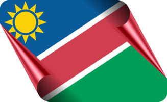 Namibia Flag with Modern Folded Paper Effect png