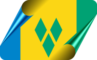 Sainti Vincent and The Grenadines Flag with Modern Folded Paper Effect png