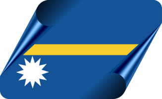 Nauru Flag with Modern Folded Paper Effect png
