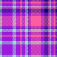 Art seamless check texture, wool plaid fabric. Color pattern tartan background textile in violet and pink colors. vector