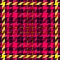 Difficult tartan check, harvest plaid textile texture. List background pattern fabric seamless in bright and black colors. vector