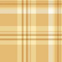 Internet fabric check pattern, kilt plaid textile. Tee background seamless texture tartan in amber and light colors. vector