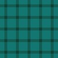 Cutout seamless plaid pattern, turquoise background texture check. Printing tartan fabric textile in teal and dark colors. vector