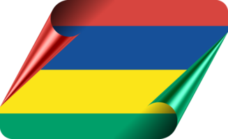 Mauritius Flag with Modern Folded Paper Effect png