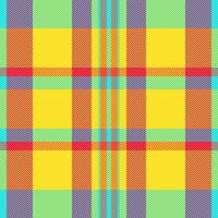 Native background textile texture, eps fabric pattern. Buffalo seamless tartan plaid check in yellow and teal colors. vector