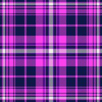 Tape seamless textile fabric, motif plaid background check. Old texture pattern tartan in dark and magenta colors. vector