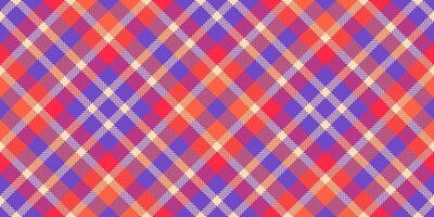 Glen fabric tartan texture, underwear background textile . Sixties check plaid seamless pattern in indigo and peach puff colors. vector