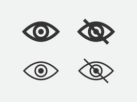 Set show password icon, eye symbol. vision hide from watch icon. Secret view web design element. vector