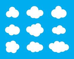 Sky clouds silhouette. Cloud icon set. vector