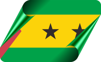 Sao Tome and Pricipe Flag with Modern Folded Paper Effect png