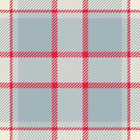 Checked plaid textile tartan, worldwide check background seamless. String fabric texture pattern in pastel and light gray colors. vector