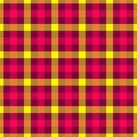 Hippie textile texture, pop plaid fabric tartan. Product check pattern seamless background in bright and pink colors. vector