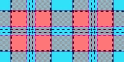 Handmade background plaid tartan, menswear texture check seamless. Ornament textile fabric pattern in red and cyan colors. vector