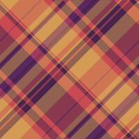 Style background plaid fabric, editable pattern tartan. Carpet texture check textile seamless in orange and dark colors. vector