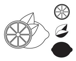 Lemon icon in line design. Simple style illustration. vector