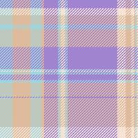 Season plaid texture, newborn fabric textile pattern. Ireland seamless check background tartan in light and violet colors. vector
