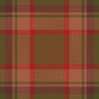 Plaid check pattern in orange and red colors. Seamless fabric texture. Tartan textile print. vector