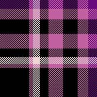 Sample fabric check background, october texture textile. Invite tartan seamless pattern plaid in black and pink colors. vector