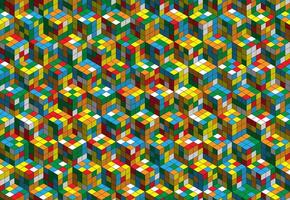 Magic cube pattern seamless design. Color block puzzle background. vector