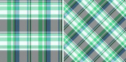 Seamless texture pattern of fabric background plaid with a textile tartan check. Set in cold colors for luxury bedding sets. vector