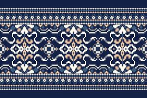 Geometric ethnic oriental pattern on navy blue background.Aztec style abstract background.design for texture,fabric,clothing,decoration,print vector