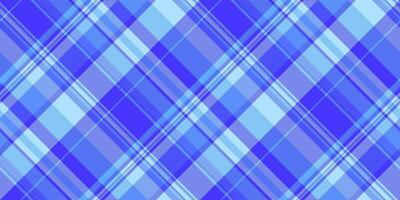 No people fabric pattern, infinity plaid seamless tartan. Minimalist check textile background texture in blue and indigo colors. vector