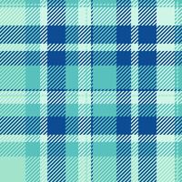 Luxurious seamless plaid tartan, repeating check fabric background. Tracery pattern textile texture in light and teal colors. vector