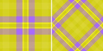 Textile texture seamless of background check plaid with a pattern tartan fabric. Set in stylish colors for cozy blanket. vector