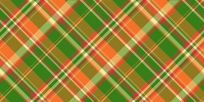 Various texture pattern seamless, custom tartan plaid check. Setting background textile fabric in green and orange colors. vector