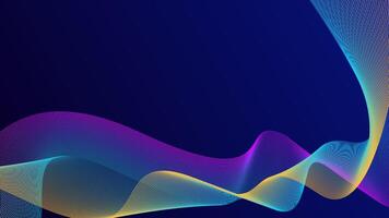 Abstract glowing wave lines on dark blue background. Dynamic wave pattern. Modern flowing wavy lines. Futuristic technology concept. Suitable for banners, posters, covers, brochures, flyers, websites vector