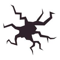 A hole in the ground surrounded by cracks vector