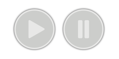 gray circle play and stop buttons with transparent background shadow png