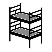 Bunk bed with two beds on top of each other vector