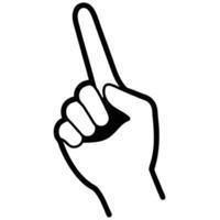 A hand pointing up with a finger vector