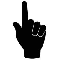 A black hand pointing up with a finger vector