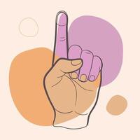 A hand with a finger up and a finger pointing vector