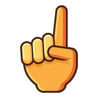 A cartoon hand with a finger up and a finger pointing vector