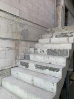 stair step or ladder on process construction in house building background photo