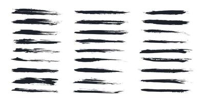 Hand Drawn Trendy Grunge Ink Brush Strokes and Lines. Creative brush lines with rough edges. Abstract freehand doodle line borders. Highlight splashes vector